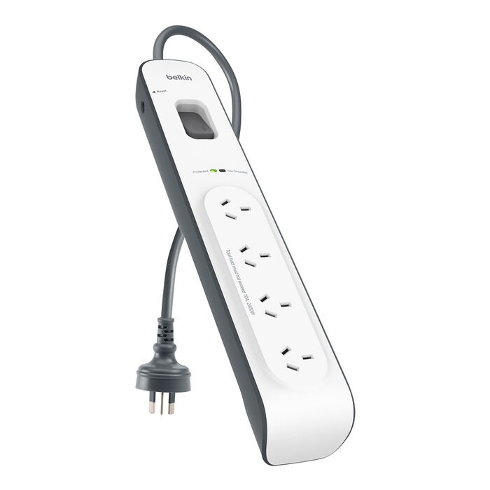 [745883650958] 745883650958 Belkin BSV400 4-Outlet 2-Meter Surge Protection Strip, Protects Against Spikes And Fluctuations, CEW $20,000,2YR , Power Board