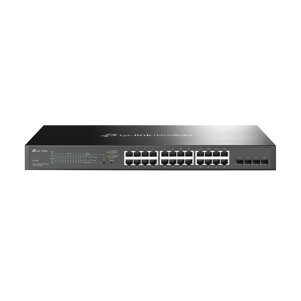 [6935364030650] 6935364030650 TP-Link SG2428P JetStream 28-Port Gigabit Smart Switch 24-Port PoE+ 4 Gigabit SFP, Omada SDN, 802.1p CoS/DSCP QOS, Rack Mountable
