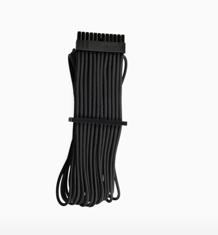 [843591079648] 843591079648 For Corsair PSU - BLACK Premium Individually Sleeved ATX 24-Pin Cable Type 4 Gen 4 – Black