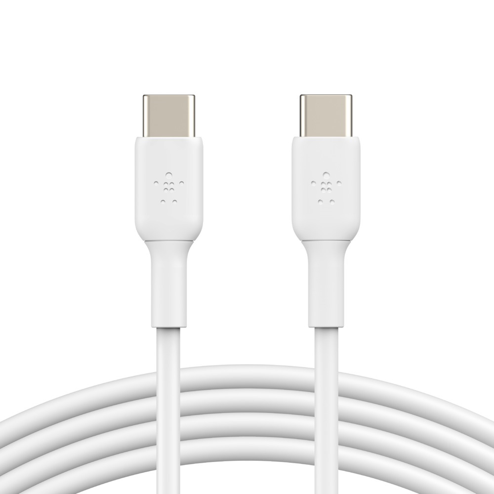 [745883788262] 745883788262 Belkin BoostCharge USB-C to USB-C Cable (2m/6.6ft) - White (CAB003bt2MWH),480Mbps,8K+ bend,Samsung Galaxy,iPad,MacBook,Google,OPPO,Nokia,2YR