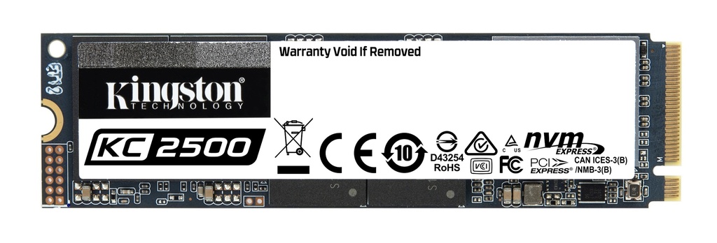 [740617307207] 740617307207 Kingston KC2500 2TB M.2 NVMe PCle SSD 3D NAND 3500/2900MB/s 375K/300K IOPS 1.2PBW XTS-AES 256 bit Encryption 2M hrs MTBF 5yr wty