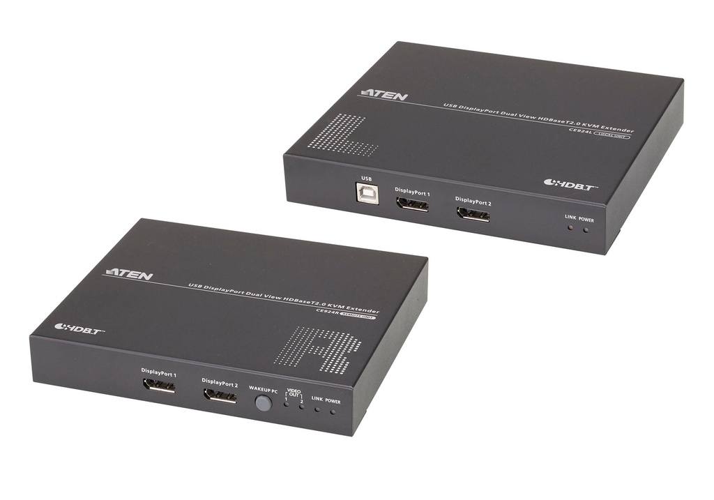 [4710469340611] 4710469340611 Aten CE924 USB DisplayPort Dual View HDBaseT™ 2.0 KVM Extender (4K@100m- Single View), EDID Buffer, HDCP Compatible, Built-in 8KV/15KV ESD protection