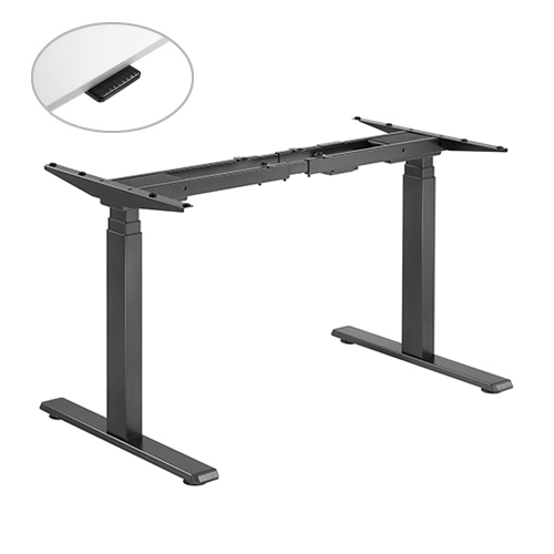 [6956745168472] 6956745168472 Brateck Contemporary 3-Stage Dual-Motor Sit-Stand Desk (Standard) 1000~1700x650x620~1280mm - Black (LS)