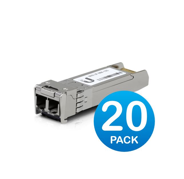 [810010076915] 810010076915 Ubiquiti UFiber 10Gbps Multi-Mode Optical Module, SFP+, 20-Pack, Duplex LC connector, Connection up to 300 m, 2Yr Warr