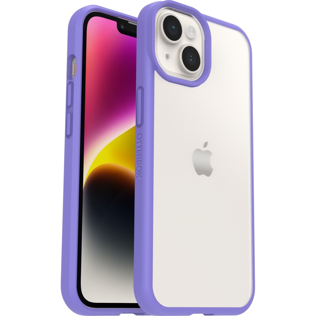 [840262385008] 840262385008 OtterBox React Apple iPhone 14 Case Purplexing (Purple) - (77-88886), DROP+ Military Standard, Hard Case, Soft Grip, Ultra-Slim, 7 Years Warranty