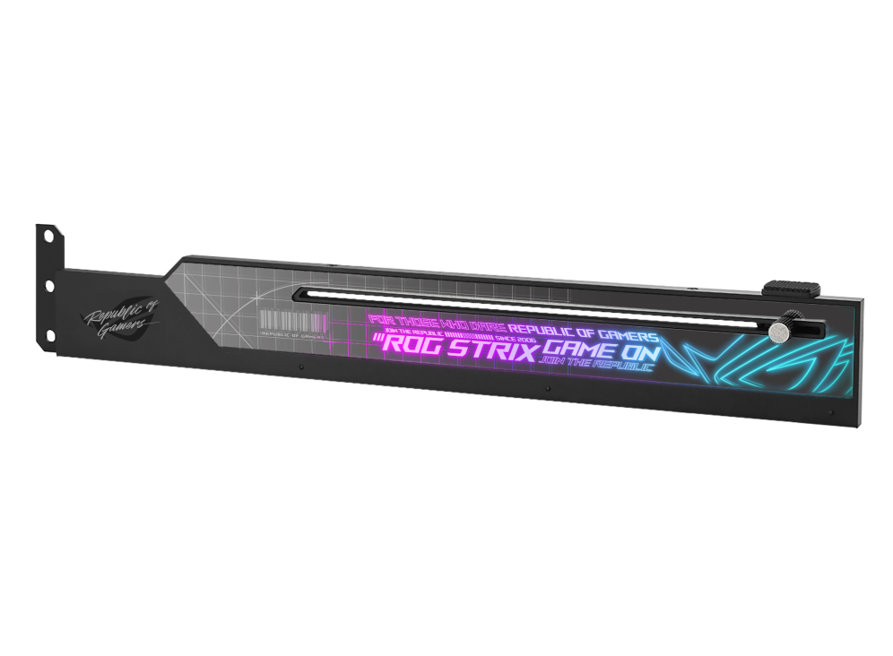 [4711081731818] 4711081731818 ASUS ROG Strix Graphics Card Holder, Eliminates GPU Sag, Easy Installation, Aura Sync Compatible, Laser-etched ROG Logo