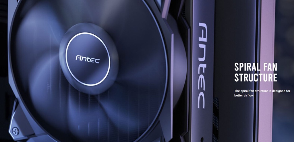 [761345740371] 761345740371 Antec Storm 120mm PWM FDB Fan, High Airflow 66.56 CFM, Air Pressure 2.7, Noise Level 25.8. Durable Woven Wire, PMW Daisy Chain design, 3 Yrs Warranty