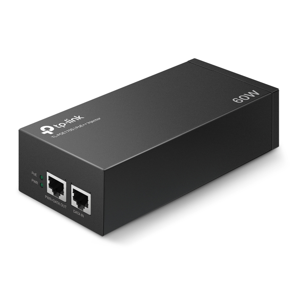 [4897098683897] 4897098683897 TP-Link TL-POE170S Omada PoE++ Injector, 2 Gigabit Ports, 802.3af/at/bt, Integrated Power Supply, Wall Mountable, Plug  Play