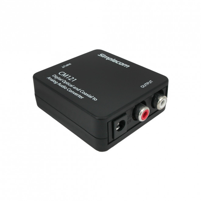 [9350414000921] 9350414000921 Simplecom CM121 Digital Optical Toslink and Coaxial to Analog RCA Audio Converter