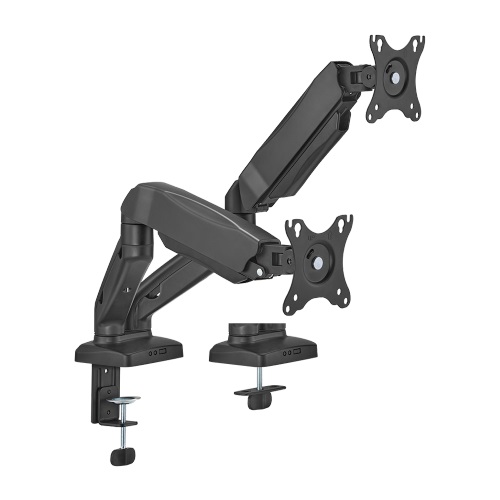 6956745177023 Brateck Economy Dual-Screen Spring-Assited Monitor Arm Fit Most 17"-32" Monitor Up to 9 kg VESA 75x75/100x100 (LS)