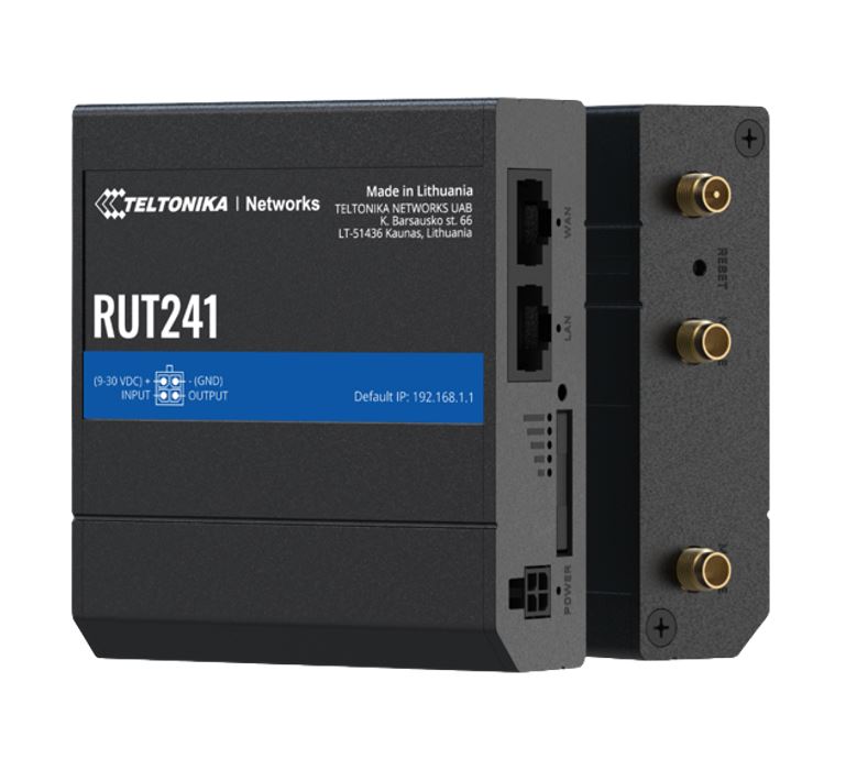 4779051840151 Teltonika RUT241 Industrial Cellular Router, Instant LTE Failover, Compact and Powerful Industrial 4G LTE Router/Firewall, PSU included
