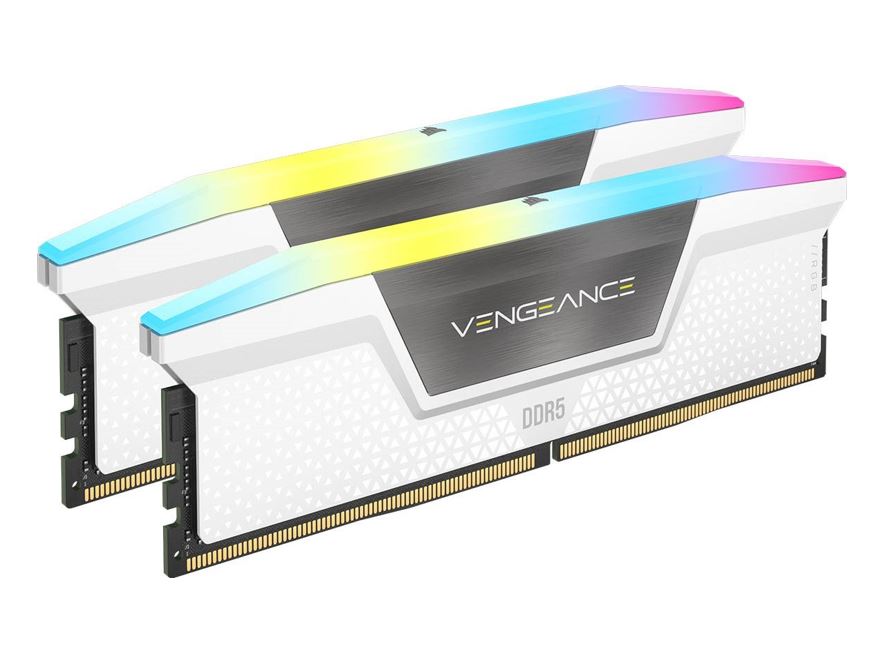 [840006694670] 840006694670 (LS) Corsair Vengeance RGB 32GB (2x16GB) DDR5 UDIMM 5200MHz C40 1.25V Desktop Gaming Memory White