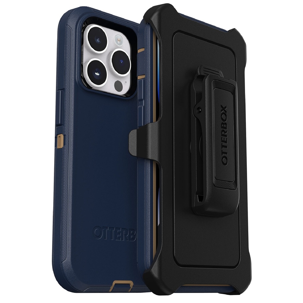 [840262379984] 840262379984 OtterBox Defender Apple iPhone 14 Pro Case Blue Suede Shoes - (77-88384), DROP+ 4X Military Standard, Included Holster, Rugged, 7 Years Warranty