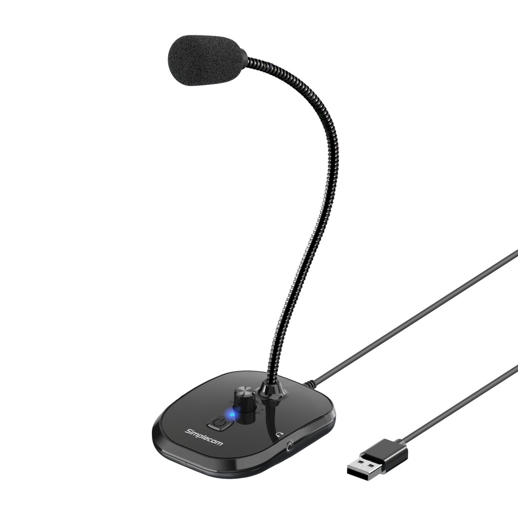 [9350414003083] 9350414003083 Simplecom UM360 Plug and Play USB Desktop Microphone with Headphone Jack