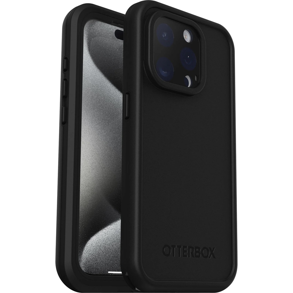 [840304737680] 840304737680 OtterBox Fre MagSafe Apple iPhone 15 Pro (6.1") Case Black - (77-93405), DROP+ 5X Military Standard,2M WaterProof,7 Years Warranty