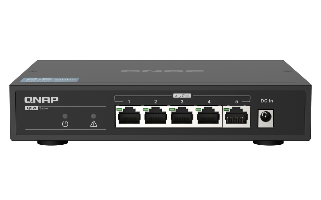 4713213517581 QNAP QSW-1105-5T Instantly upgrade your network to 2.5GbE connectivity 5xPorts 5x2.5GbE