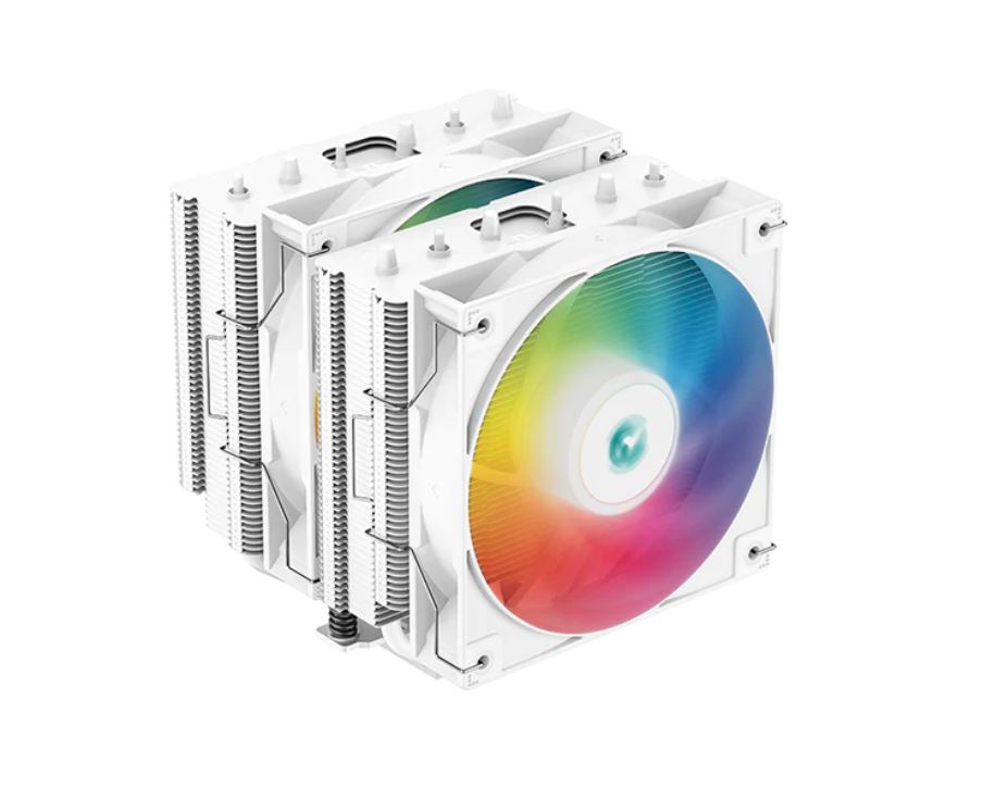 [6933412727835] 6933412727835 DeepCool AG620 ARGB WHITE Dual-Tower CPU Cooler, 2x 120mm Fan, 6 Copper Heat Pipes, Intel LGA2066/2011-v3/2011/1700/1200/1151/1150/1155 AMD AM5/AM4