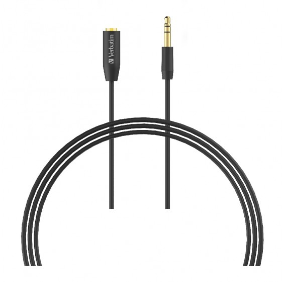 [4895117965740] 4895117965740 Verbatim 3.5mm 3 Meters - Premium Aux Audio Extension Cable 3m - Black