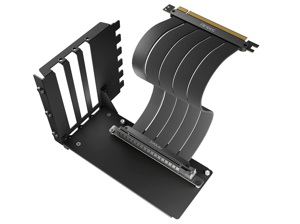 [761345777070] 761345777070 Antec Vertical PCI Bracket and PCI-E 4.0 Cable Kit (200mm) Black. Universal Support. Premium Gold Plated + 180 degrees Ultra Flexible Cable