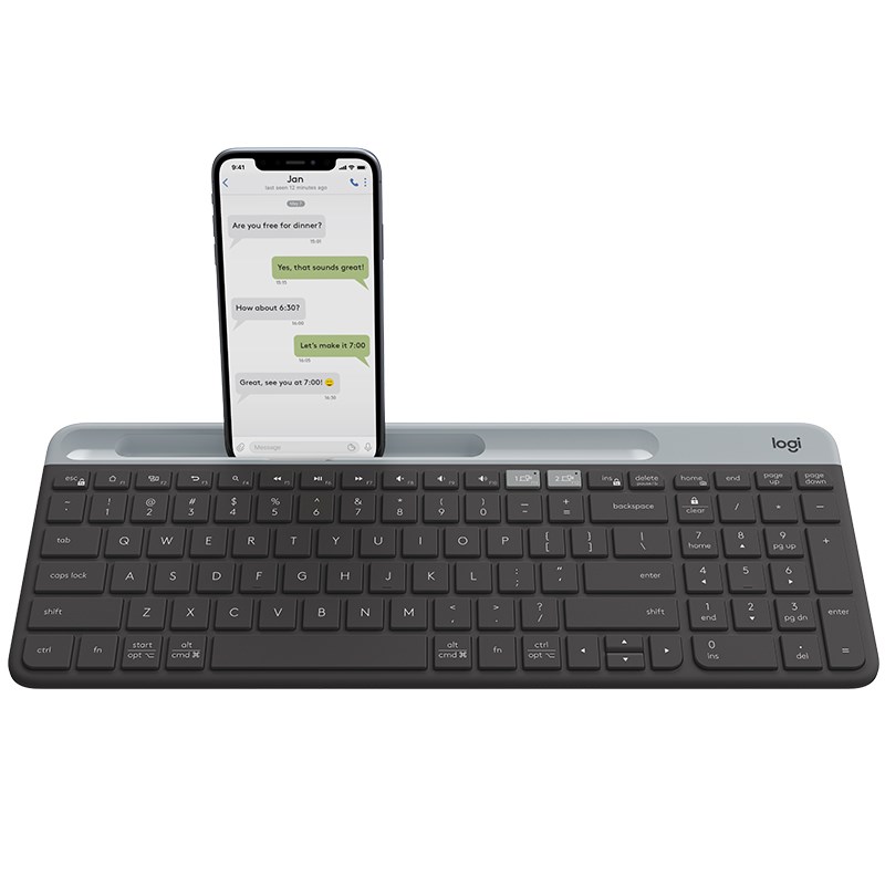 [97855152220] 97855152220 Logitech K580 Unifying Slim Easy Switch Multi-Device Wireless Keyboard - 18 months Battery Life,  Mac/iOS/Andriod/Windows, Bluetooth + USB - Graphite