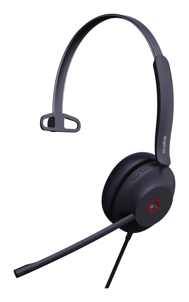 [6938818315310] 6938818315310 Yealink UH37 Microsoft Teams Certified USB Wired Headset, Mono, USB-A 2.0, 35mm Speaker, Busylight, Leather Ear Cushion, HD Audio