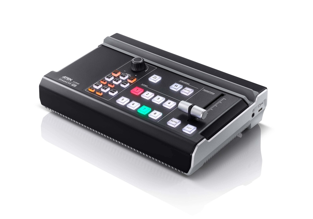 4710469340079 Aten UC9040 StreamLIVE™ PRO All-in-one Multi-channel AV Mixer. Preset up to 8 scenes, DVE video transition effects, a storyboard like management