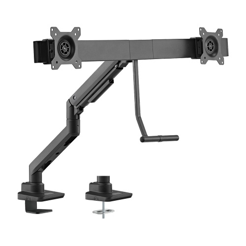 6956745172455 Brateck Fabulous Desk-Mounted Gas Spring Monitor Arm For Dual Monitors Fit Most 17"-32" Monitor Up to 9kg per screen VESA 100x100,75x75 Black(LS)