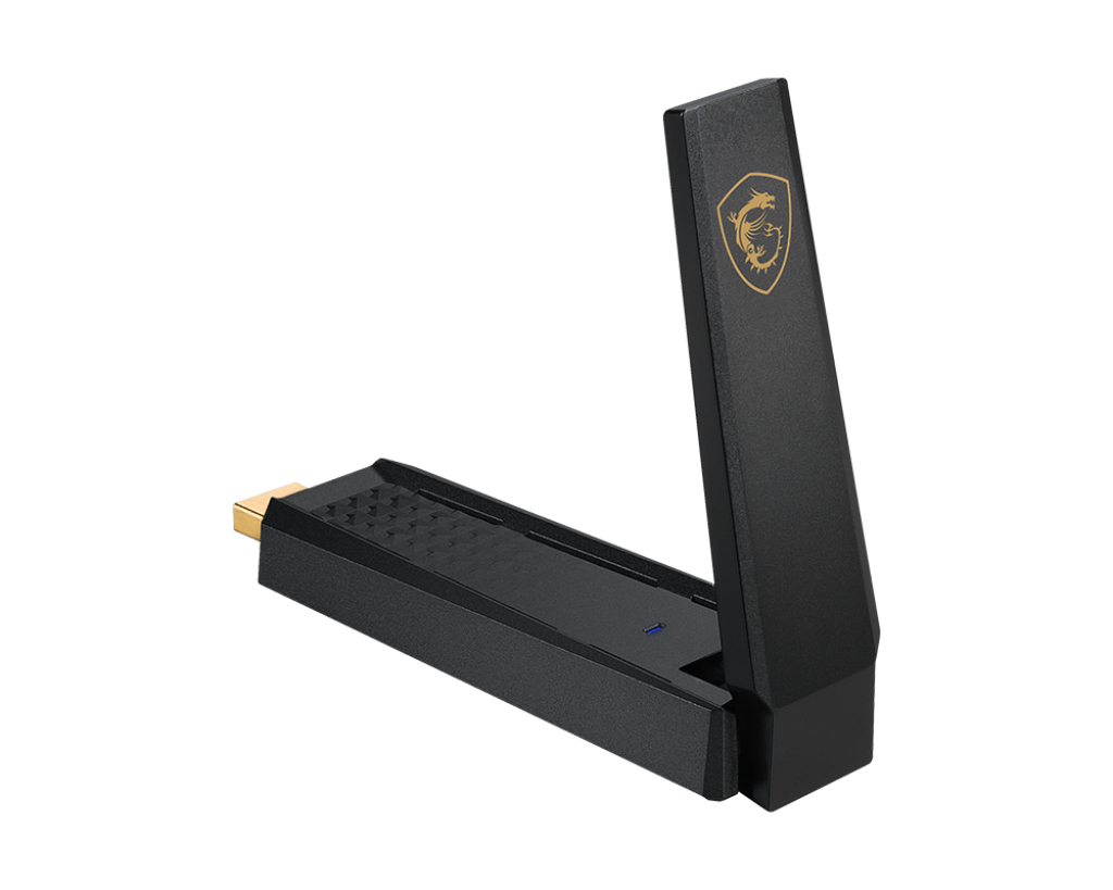 [4711377126434] 4711377126434 MSI AXE5400 WiFi 6E USB adapter, 2.4GHz / 5GHz / 6GHz, 1x USB 3.2, Windows 11, Windows 10, Linux