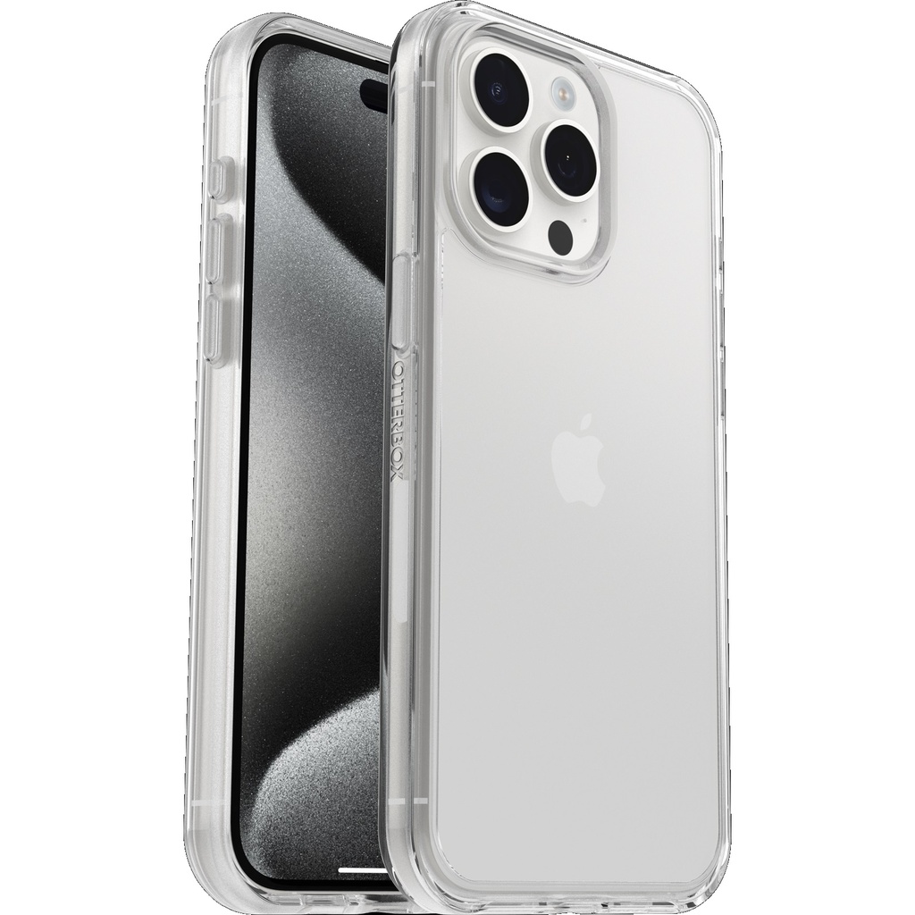 [840304730490] 840304730490 OtterBox Symmetry Clear Apple iPhone 15 Pro Max (6.7") Case Clear - (77-92658), Antimicrobial, DROP+ 3X Military Standard, 7 Years Warranty