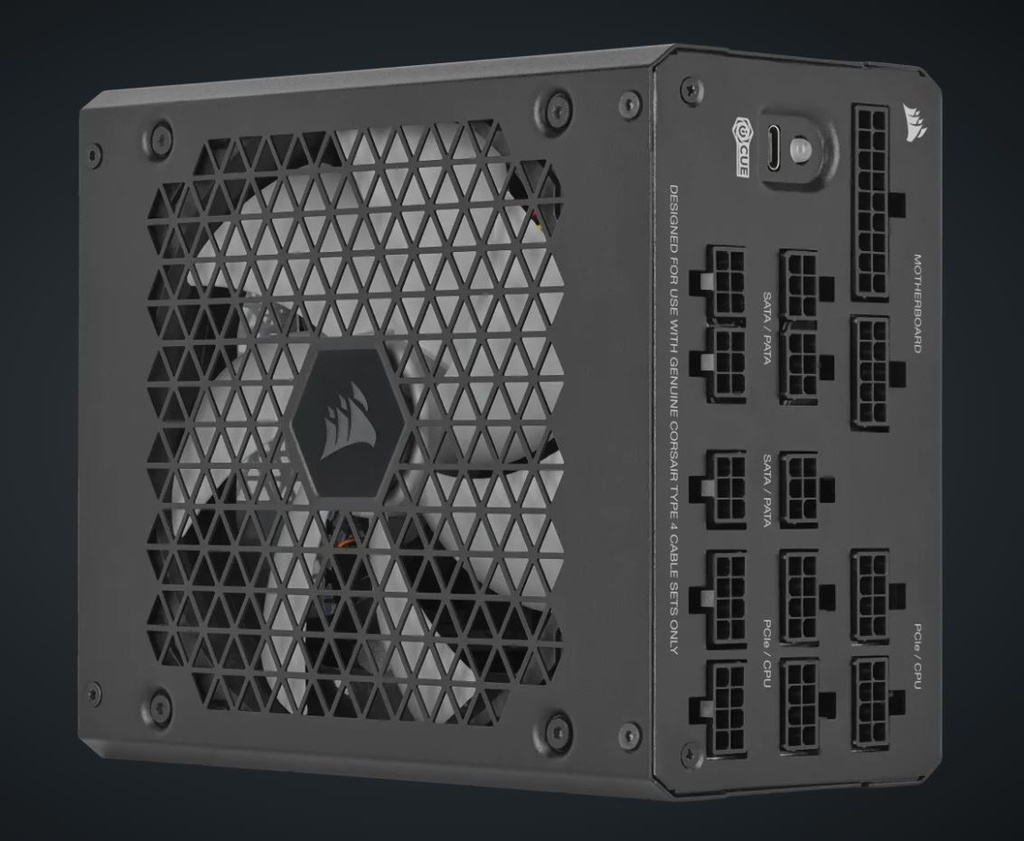 840006697282 Corsair HX1000i ATX High Performance Platinum PSU, ICUE 2024. PCIe 5.0, ATX 3.0, 12VHPWR Cable included.