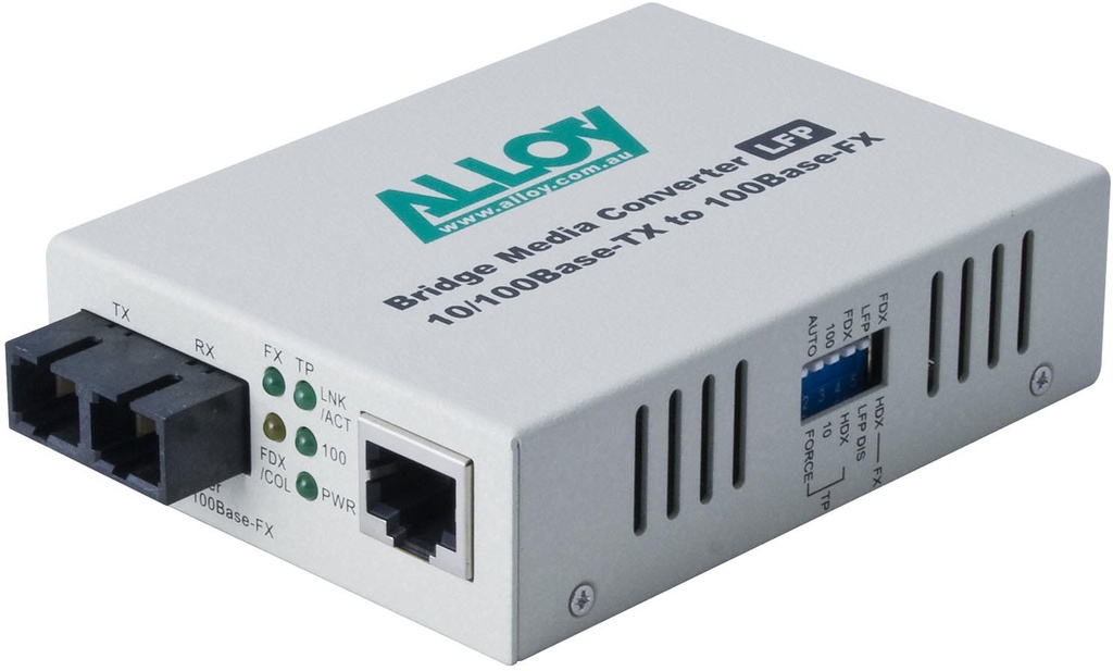 [9317746519293] 9317746519293 Alloy FCR200SC 10/100Base-TX to 100Base-FX Multimode Fibre (SC) Converter with LFP via FEF or FM. 2Km