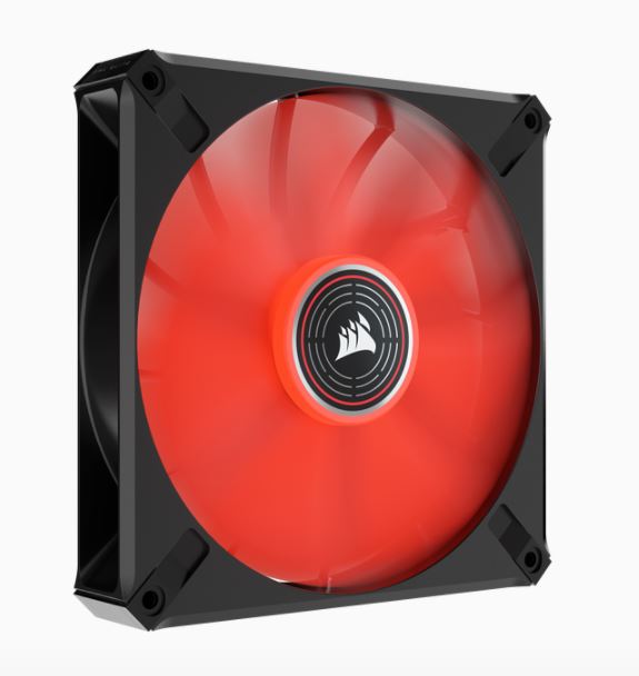 [840006640189] 840006640189 Corsair ML ELITE Series, ML140 LED ELITE, 140mm Magnetic Levitation Red LED Fan with AirGuide, Single Pack(LS)