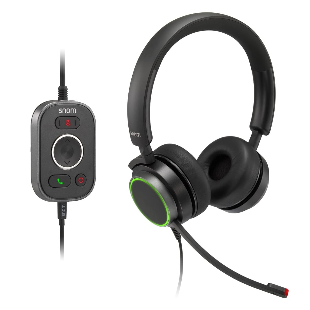 [4260059583831] 4260059583831 SNOM A330D Headset, Wired Duo, HD Audio Quality, Remote Control, Ideal For Video-telephony,