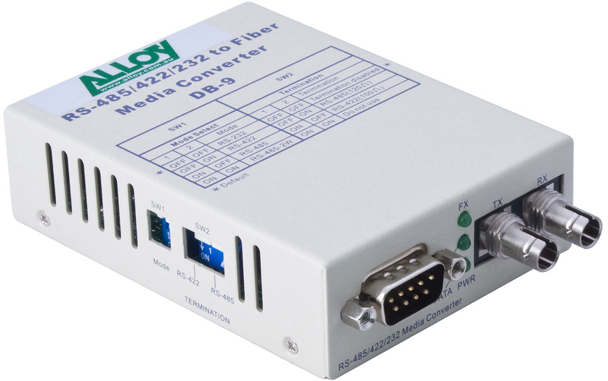 [NHA-SCR460ST-3] NHA-SCR460ST-3 Alloy SCR460ST-3  RS-232/422/485 Serial DB-9 to Single Mode Fibre Converter. Max. range 20Km