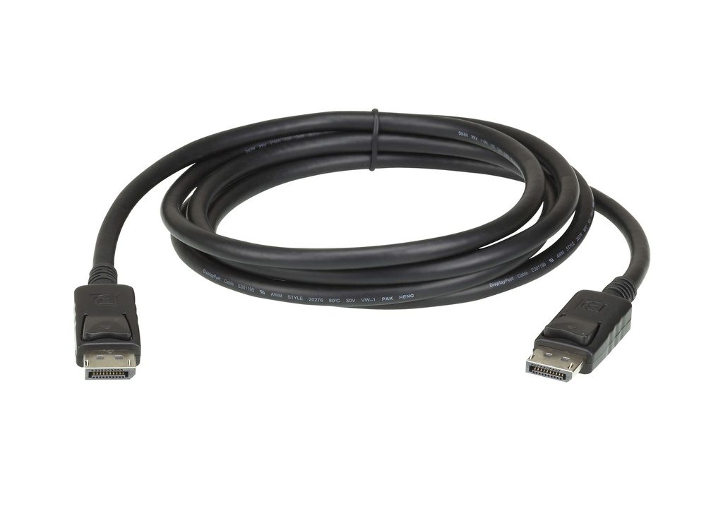 [4719264641022] 4719264641022 Aten 3m DisplayPort Cable, supports up to 3840 x 2160 @ 60Hz, 28 AWG copper wire construction for high-definition media connections