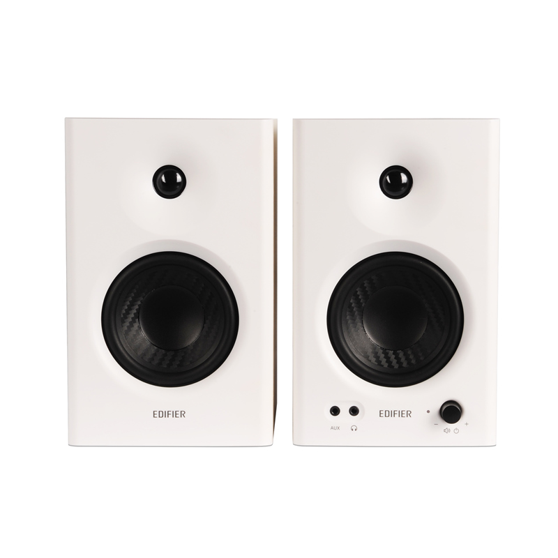 [6923520269105] 6923520269105 Edifier MR4 Studio Monitor - Smooth Frequency, 1" Silk Dome Tweeter, 4"  Diaphragm Woofer, Wooden, RCA TRS, AUX, Ideal for Content Creators -White (LS
