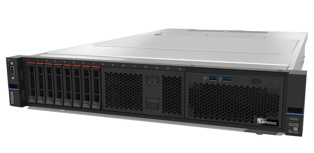 [SVL-SR665-7D2VA03XAU] SVL-SR665-7D2VA03XAU LENOVO ThinkSystem SR665, 1xAMD EPYC 7282 16C 120W 2.8GHz 120W, 1x32GB 2Rx4, SW RD, 1x750W