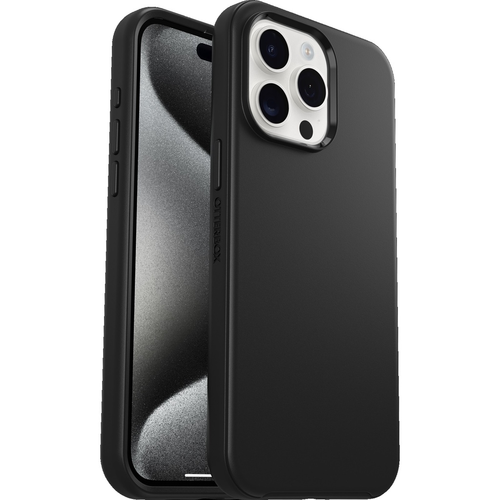 [840304730223] 840304730223 OtterBox Symmetry Apple iPhone 15 Pro Max (6.7") Case Black - (77-92631), Antimicrobial,DROP+ 3X Military Standard,Ultra-Sleek,7 Years Warranty