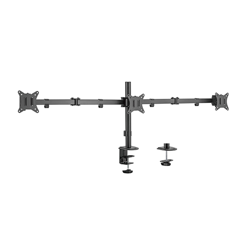 [6956745174596] 6956745174596 Brateck Triple-Monitor Steel Articulating Monitor Mount Fit Most 17"-27" Monitor Up to 9KG VESA 75x75,100x100(Black)