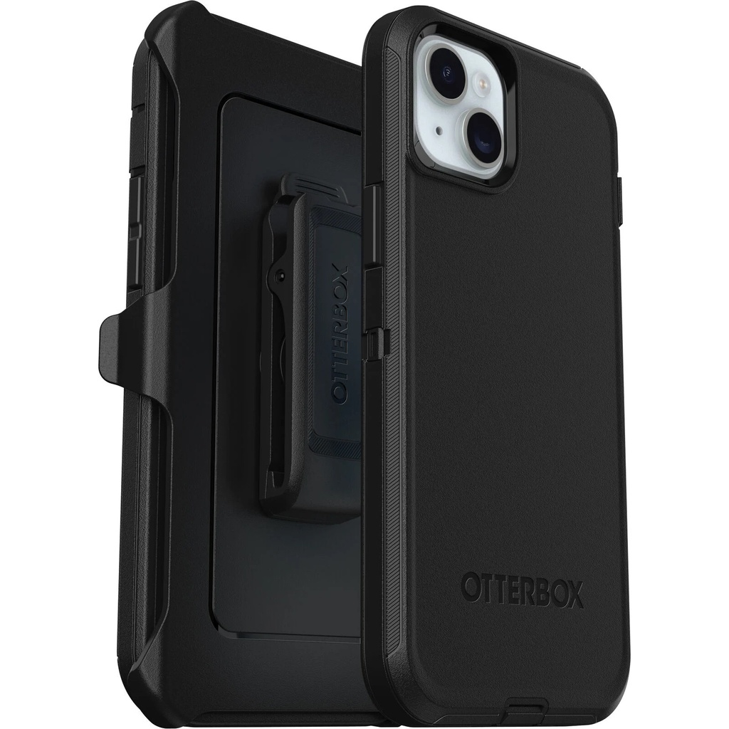 [840304729333] 840304729333 OtterBox Defender Apple iPhone 15 Plus / iPhone 14 Plus (6.7") Case Black - (77-92542), DROP+ 4X Military Standard,Included Holster,7 Years Warranty