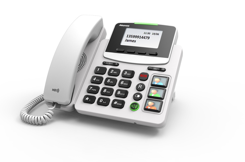 [6933964801625] 6933964801625 Akuvox SP-R15P-EP Big Button IP Phone, EP10 Pendant Included, 1 SIP Line, HAC, Supports PoE, Power Supply not included
