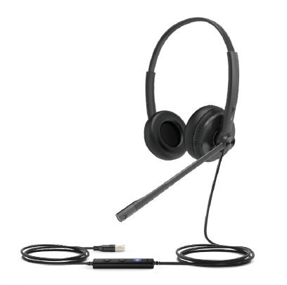 [6938818307339] 6938818307339 Yealink UH34 Lite Dual UC USB Headset, Lightweight, All Day Wearing Comfort, Ear Wideband Noise Cancelling Microphone, Leather Ear Cushions, USB-A