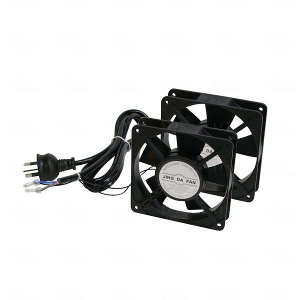 [ACC-2FAN] ACC-2FAN LDR 2 Way Fan Kit - 2x Fans - Black - For Installation in LDR Hinged  Single Section Racks