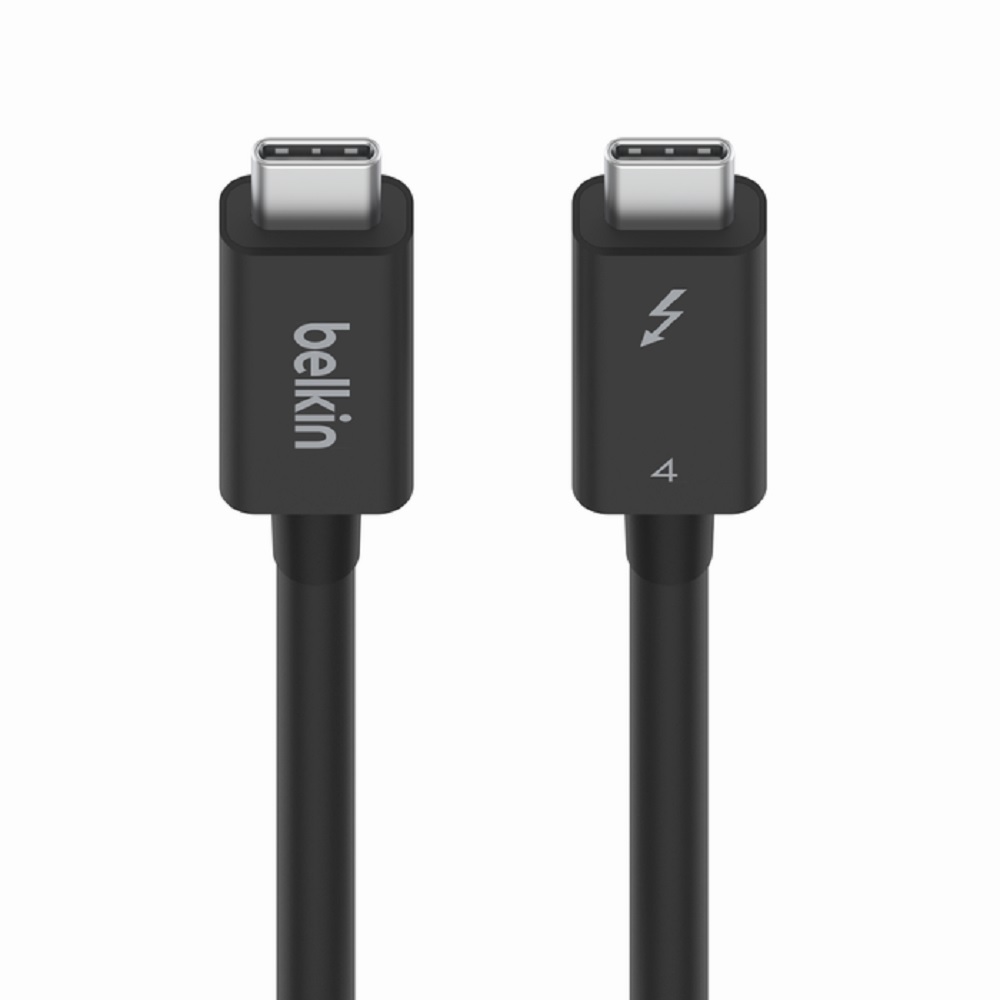 [745883835843] 745883835843 Belkin Connect Thunderbolt 4 Cable 1M Passive - Black (INZ003bt1MBK), 40Gbps, 100W Power Delivery, Thunderbolt 4 certified,Reversible Type-C Connector