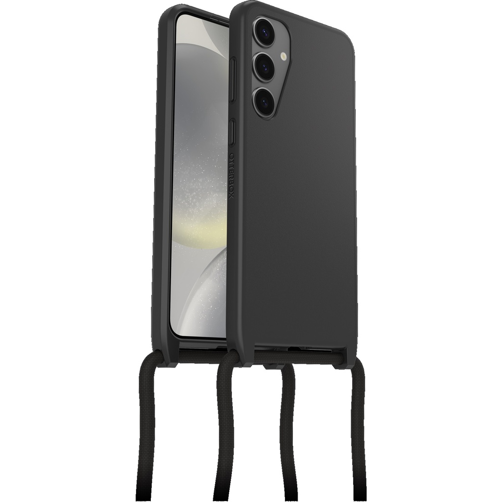 [840304753017] 840304753017 OtterBox React Necklace Samsung Galaxy S24 5G (6.2") Case Black - (77-94733), DROP+ Military Standard, Detachable Nylon Rope, 7 Years Warranty