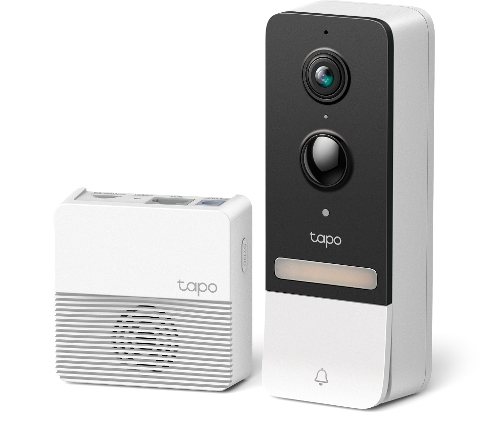 4897098685686 TP-Link Tapo D230S1 Smart Battery Video Doorbell, 2K 5MP Live View, Colour Night Vision, Water  Dust Resistant IP64