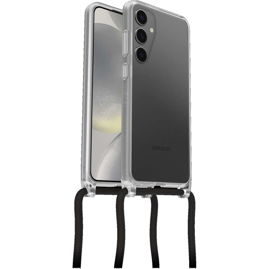 [840304753031] 840304753031 OtterBox React Necklace Samsung Galaxy S24 5G (6.2") Case Clear - (77-94735), DROP+ Military Standard, Detachable Nylon Rope, 7 Years Warranty