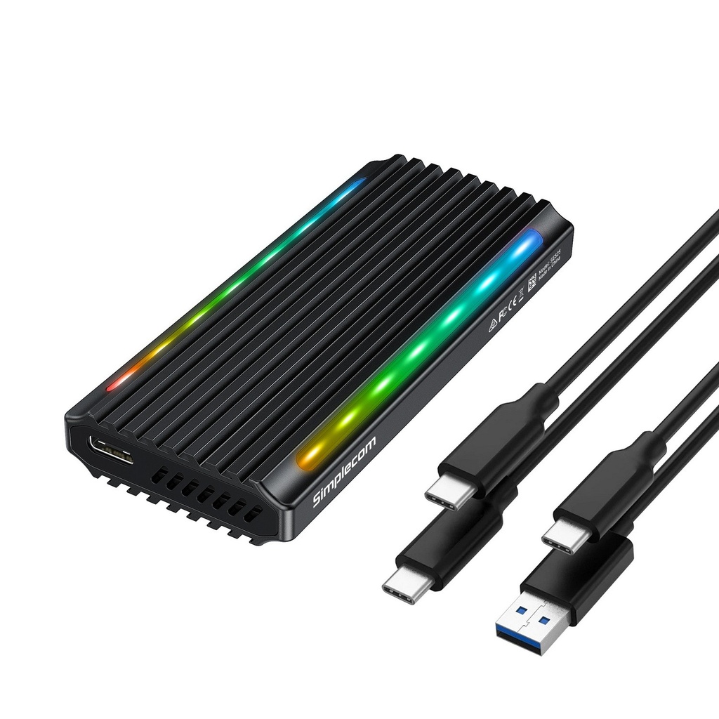 [9350414003199] 9350414003199 Simplecom SE525 NVMe / SATA M.2 SSD USB-C Enclosure with RGB Light USB 3.2 Gen 2 10Gbps