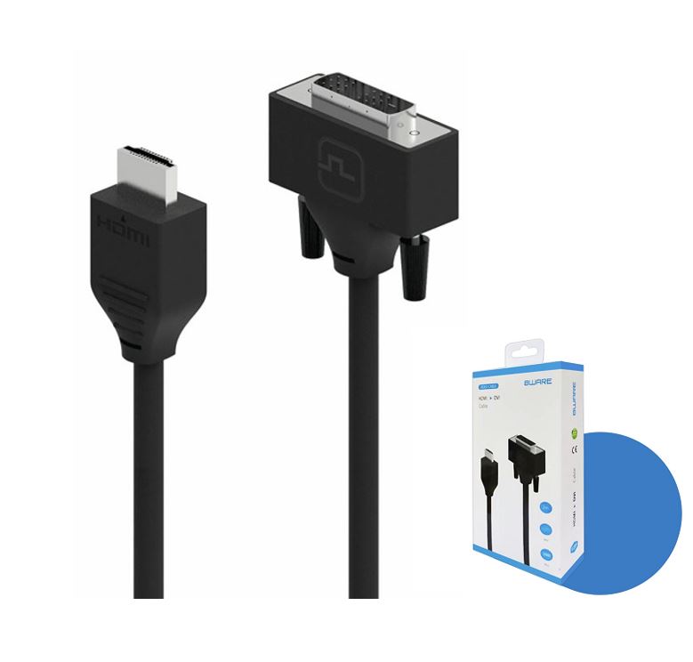 [754523500188] 754523500188 8ware Pro Series 2M HDMI to DVI cable Male to Male Nickel plated high performance 30AWG OD6.0 Copper PVC TPE (Retail package)