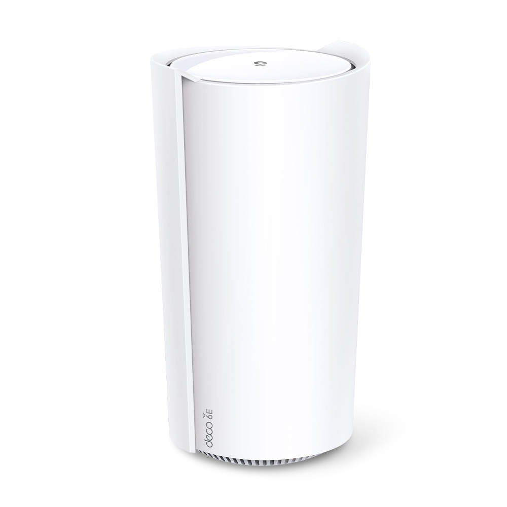 [4897098687703] 4897098687703 TP-Link Deco XE200(1-pack) AXE11000 Whole Home Mesh Wi-Fi 6E System , Tri-Band WiFi, 4804 Mbps (6 GHz) + 4804 Mbps (5 GHz) + 1148 Mbps (2.4 GHz).